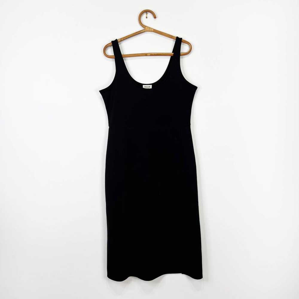 Open Edit black knit midi dress high slit over kn… - image 2