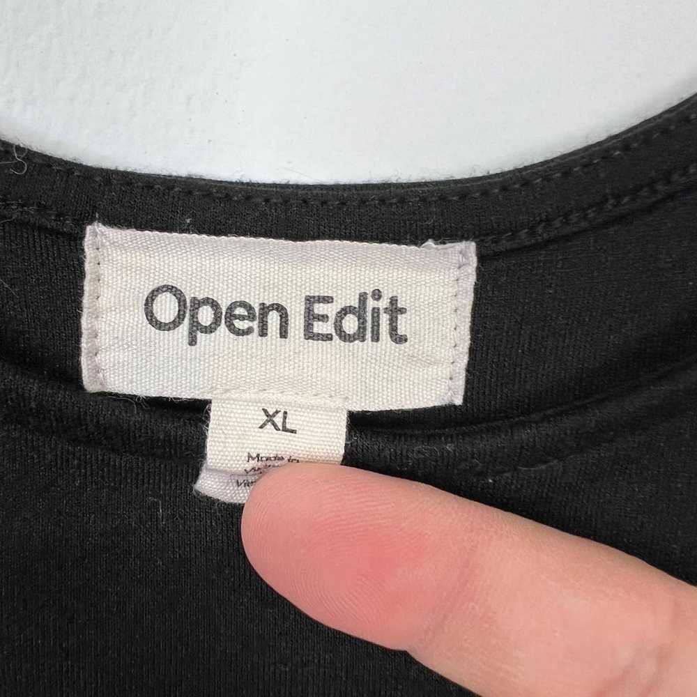 Open Edit black knit midi dress high slit over kn… - image 3