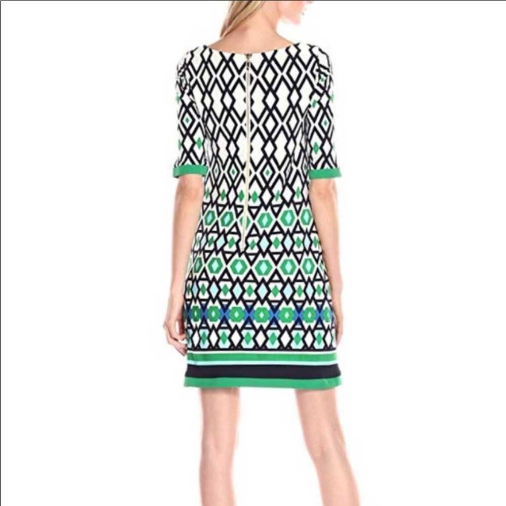 Eliza J Geometric Shift Navy/Green Dress - image 9
