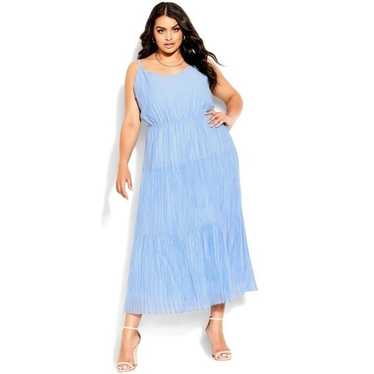 City Chic Sabina Tiered Bluebell Maxi Dress, Size… - image 1