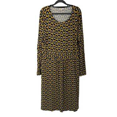 Boden Abigail Long Sleeve Yellow Black Printed Lo… - image 1