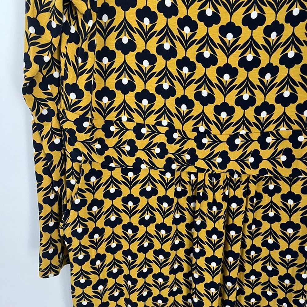 Boden Abigail Long Sleeve Yellow Black Printed Lo… - image 4