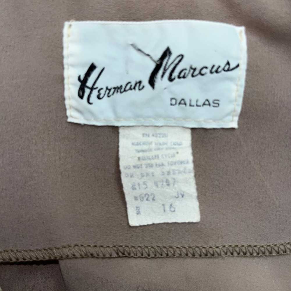 Vintage “Herman Marcus”~ Size 16 Brown Dress - image 6