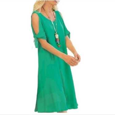 Soft Surroundings Green Destin Gauze Cold Shoulde… - image 1