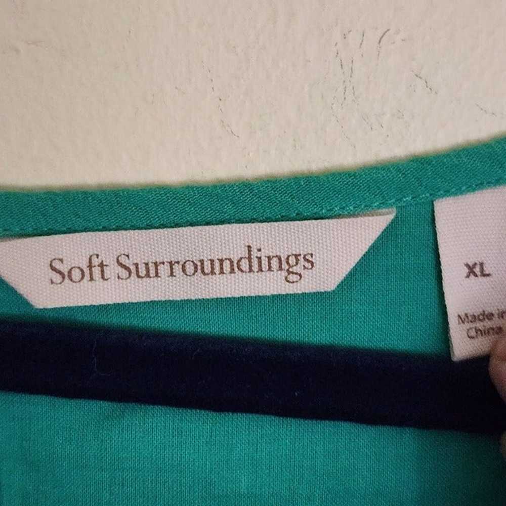 Soft Surroundings Green Destin Gauze Cold Shoulde… - image 8