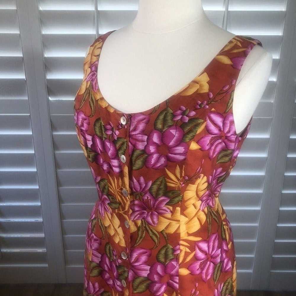FYC Sleeveless Button Front Floral Rayon Dress 16… - image 10