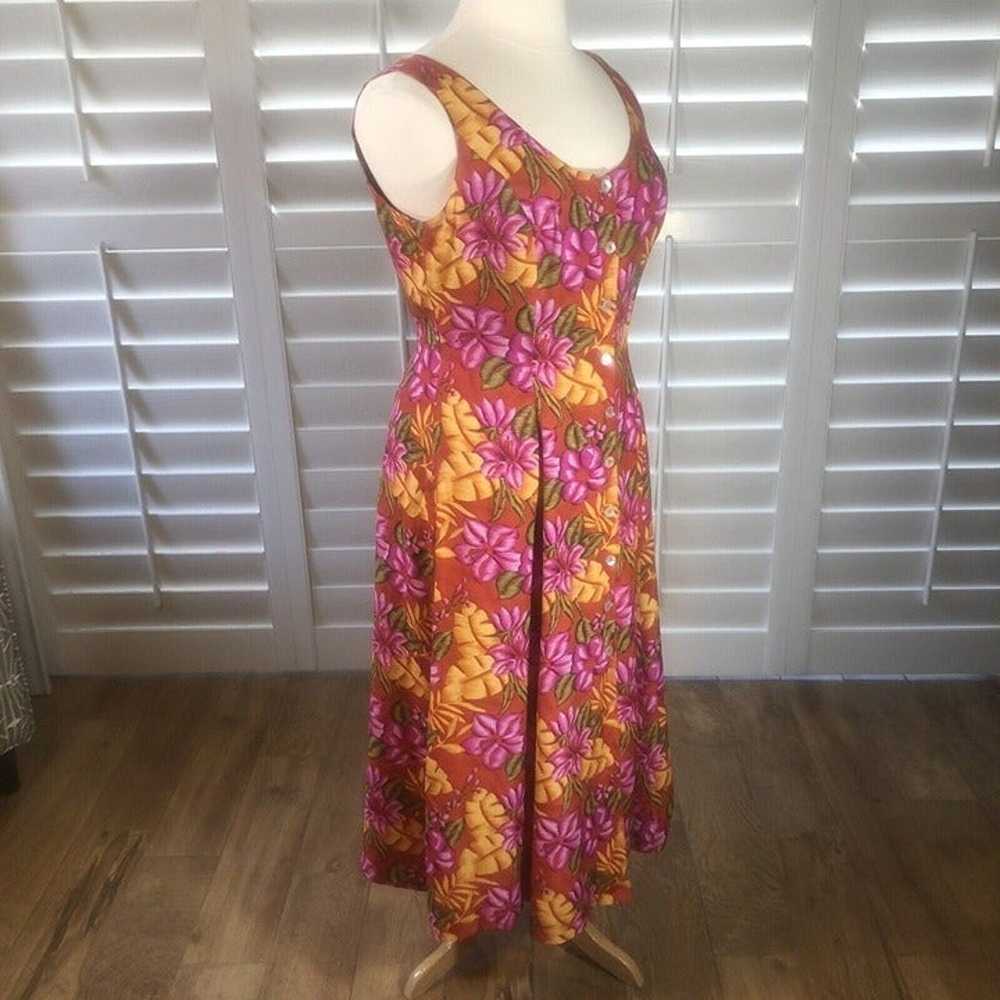 FYC Sleeveless Button Front Floral Rayon Dress 16… - image 3