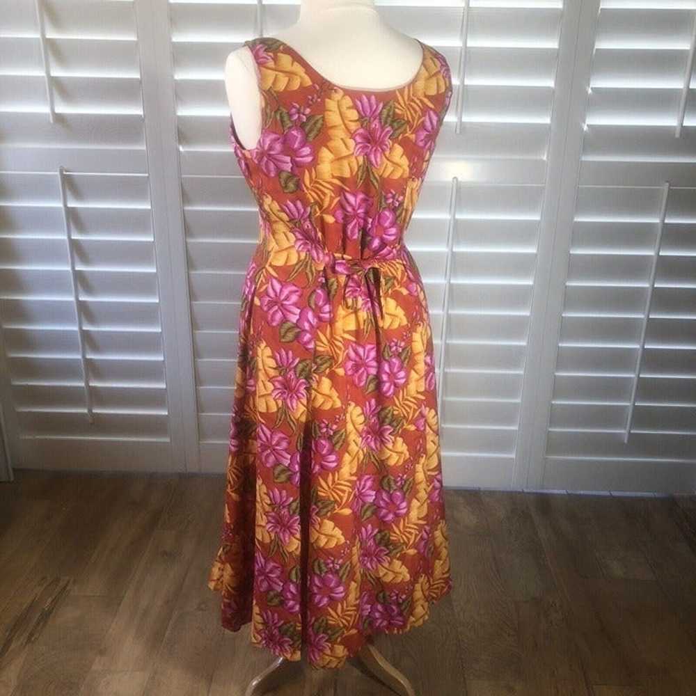 FYC Sleeveless Button Front Floral Rayon Dress 16… - image 4