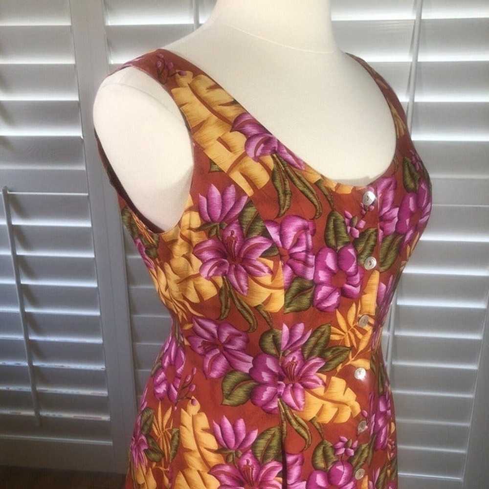 FYC Sleeveless Button Front Floral Rayon Dress 16… - image 7