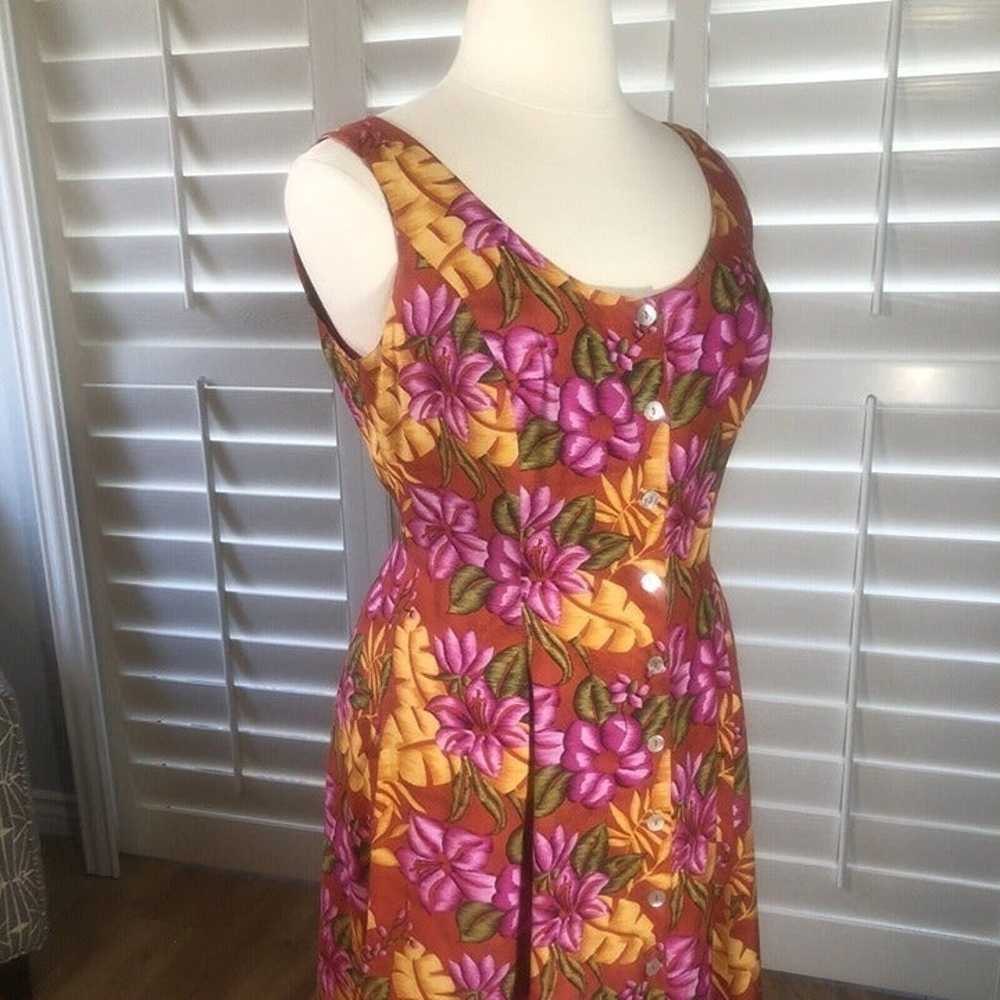 FYC Sleeveless Button Front Floral Rayon Dress 16… - image 8
