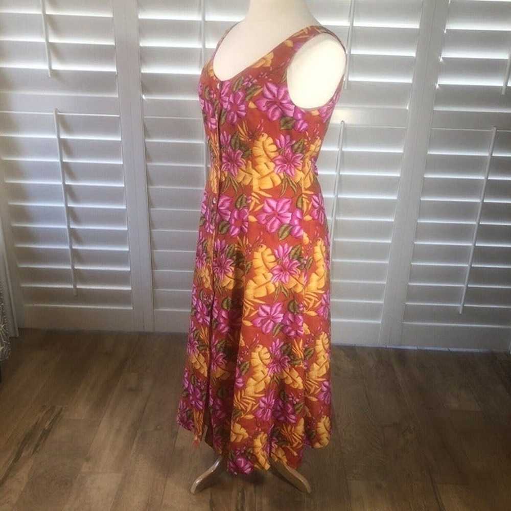 FYC Sleeveless Button Front Floral Rayon Dress 16… - image 9