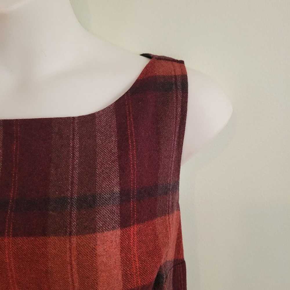 eShakti 2X Wool Blend Sleeveless Dress Red Plaid … - image 7