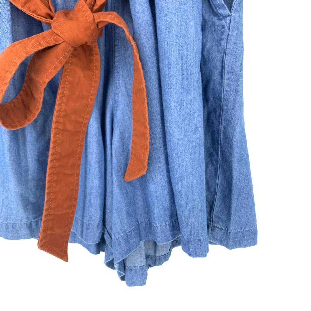 Eloquii Women's Size 20 Blue Chambray Romper Tie … - image 4