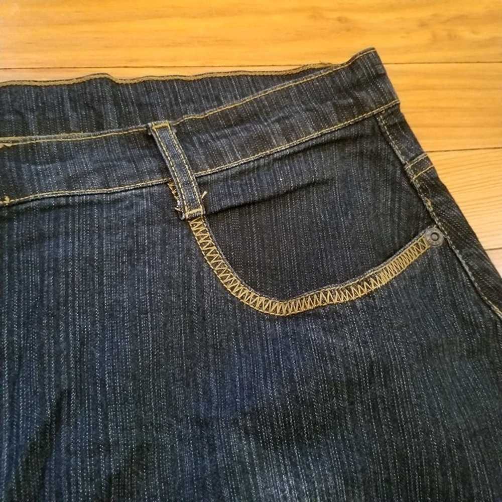 Sebo 20 Blue Jean Skirt Maxi Back Slit Chevron St… - image 5