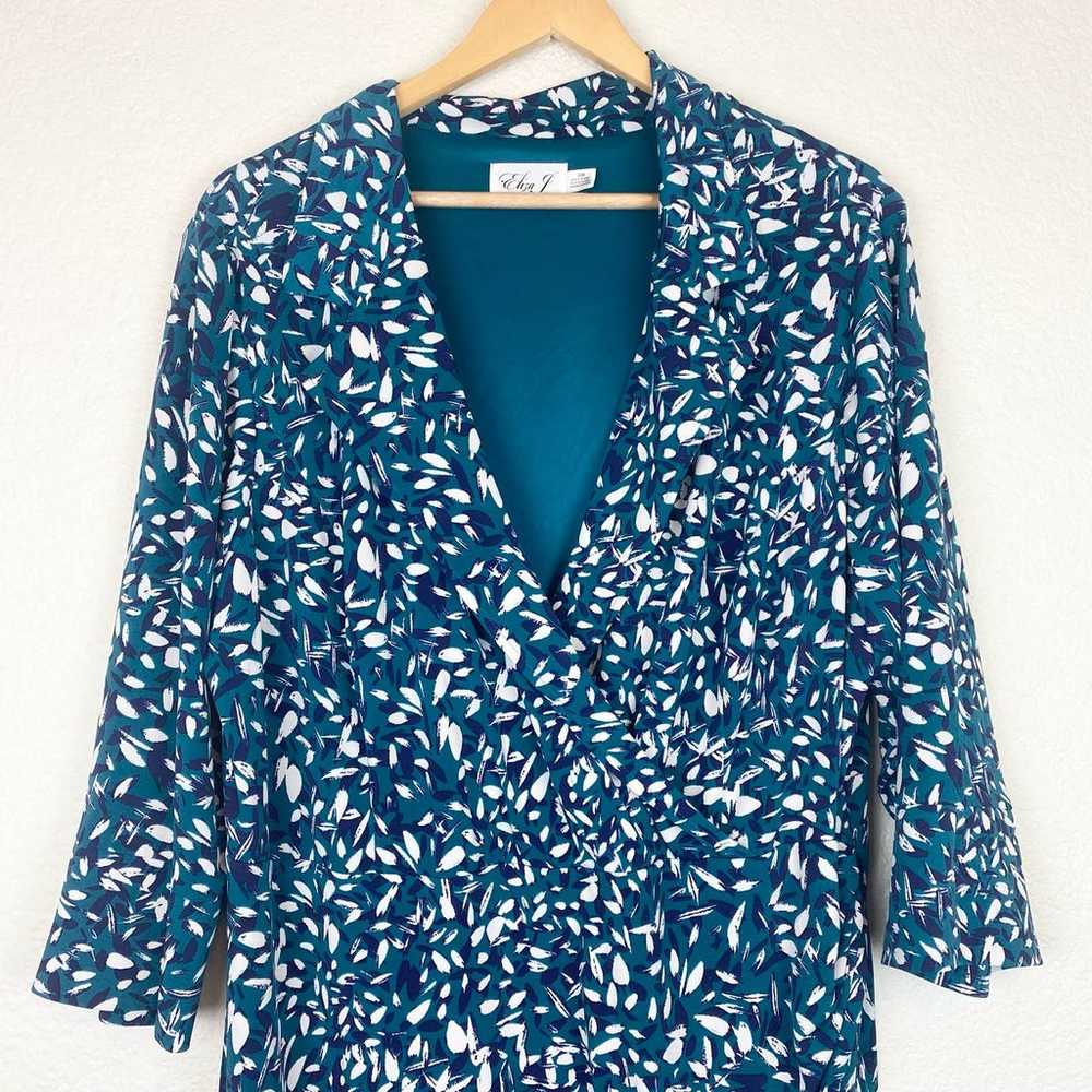 Eliza J Blue Floral Faux Wrap Dress Size 20 - image 4