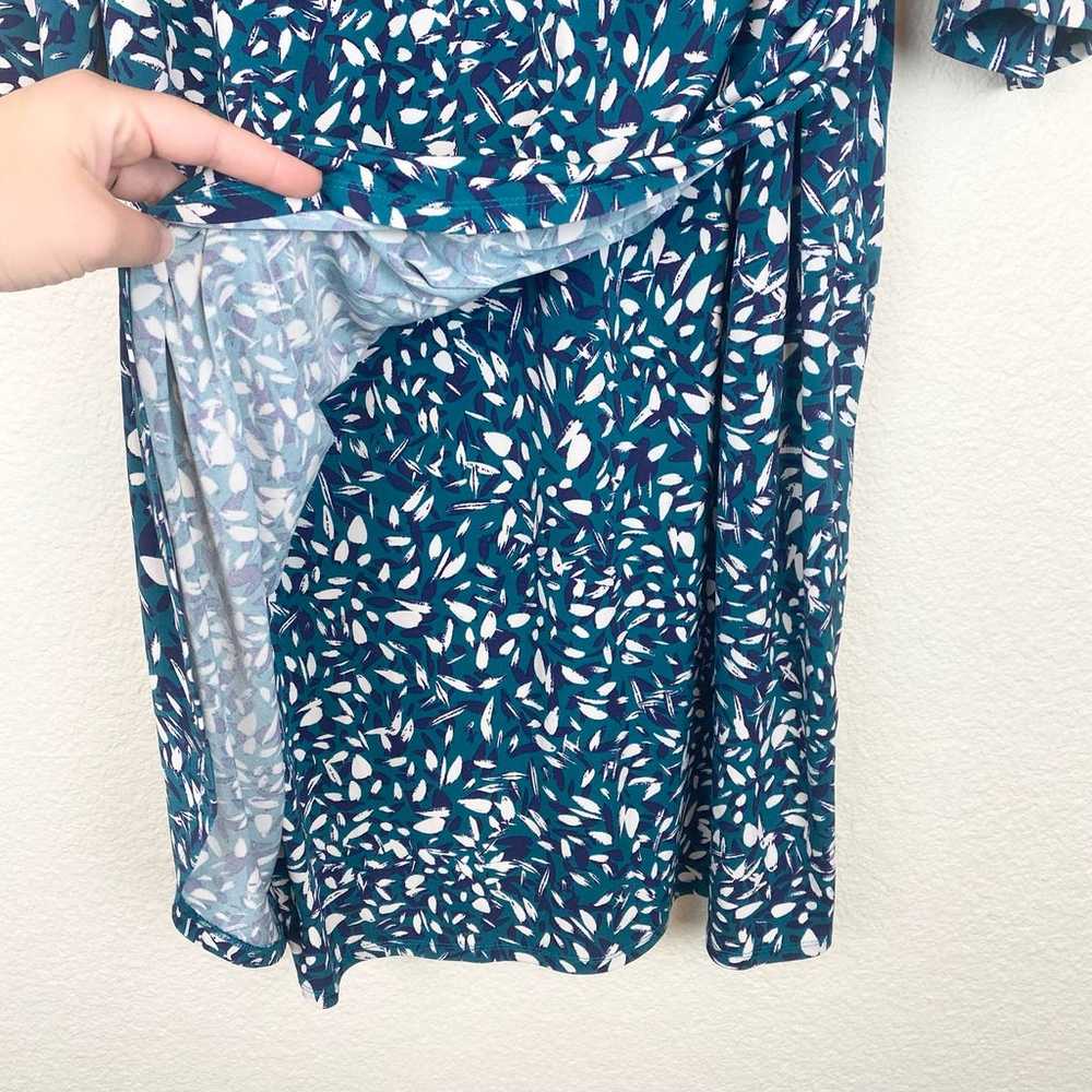 Eliza J Blue Floral Faux Wrap Dress Size 20 - image 7
