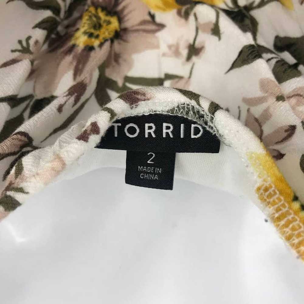 Torrid Floral Cold Shoulder Gauze Skater Dress 2X… - image 4