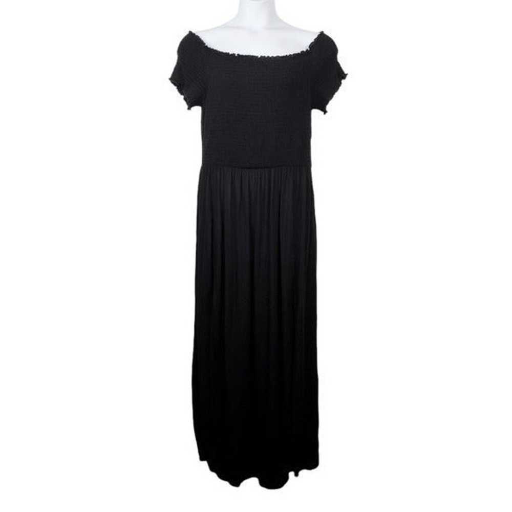 City Chic Black Smocked Off Shoulder Maxi Dress S… - image 1