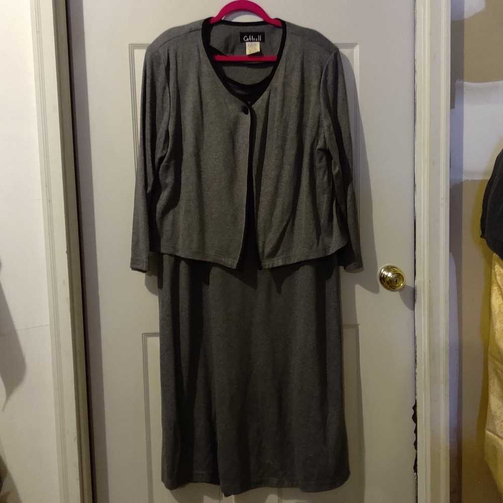 2 pc. Grey/Black Business Dress. By Cattrel. Size… - image 1