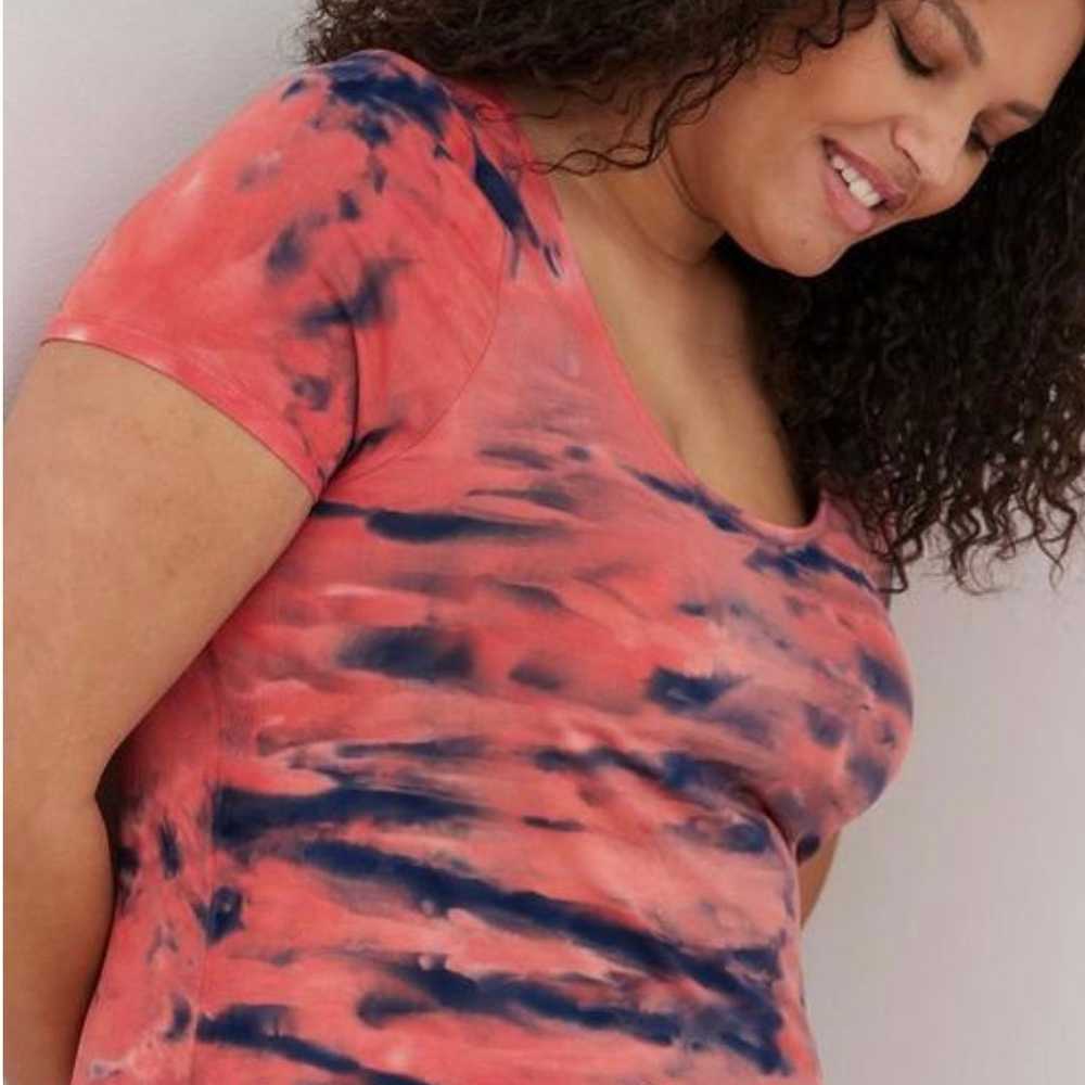 Torrid Tshirt Maxi Dress Super Soft Coral Ombre S… - image 4