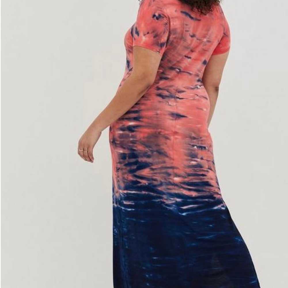 Torrid Tshirt Maxi Dress Super Soft Coral Ombre S… - image 5