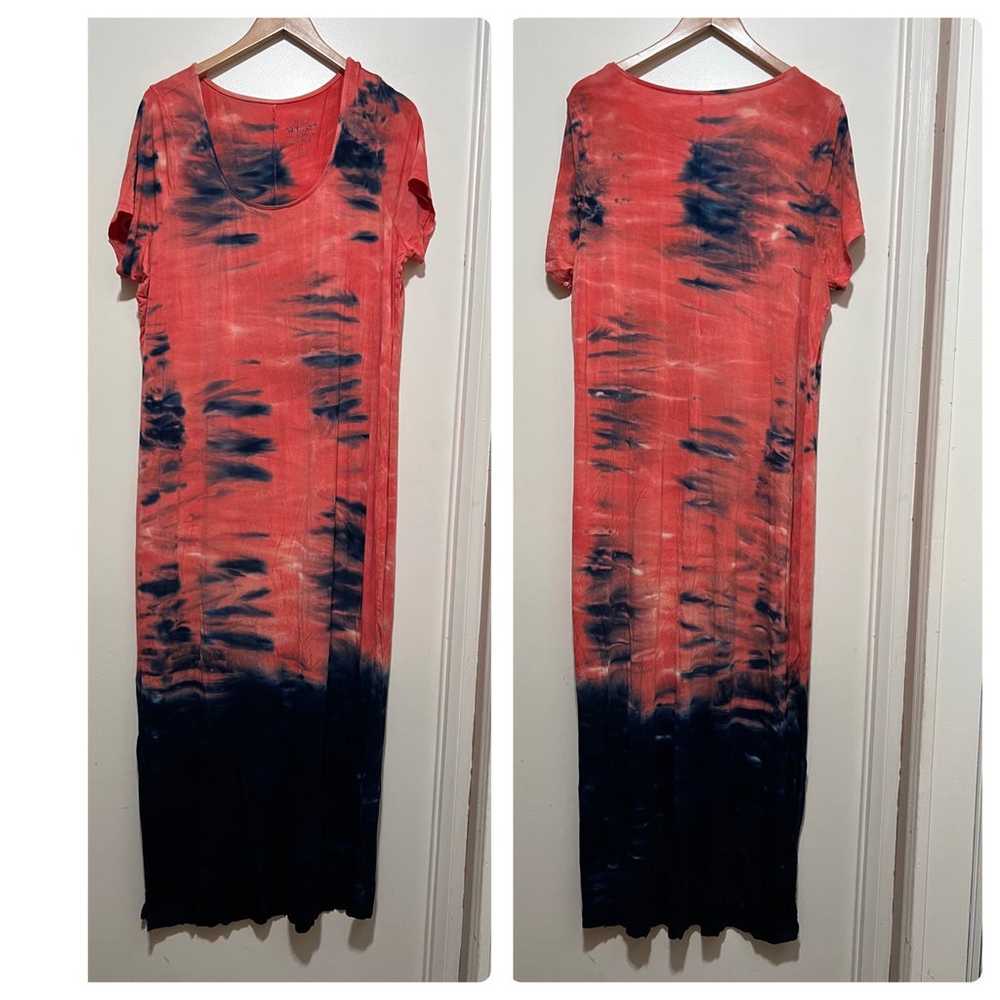 Torrid Tshirt Maxi Dress Super Soft Coral Ombre S… - image 6