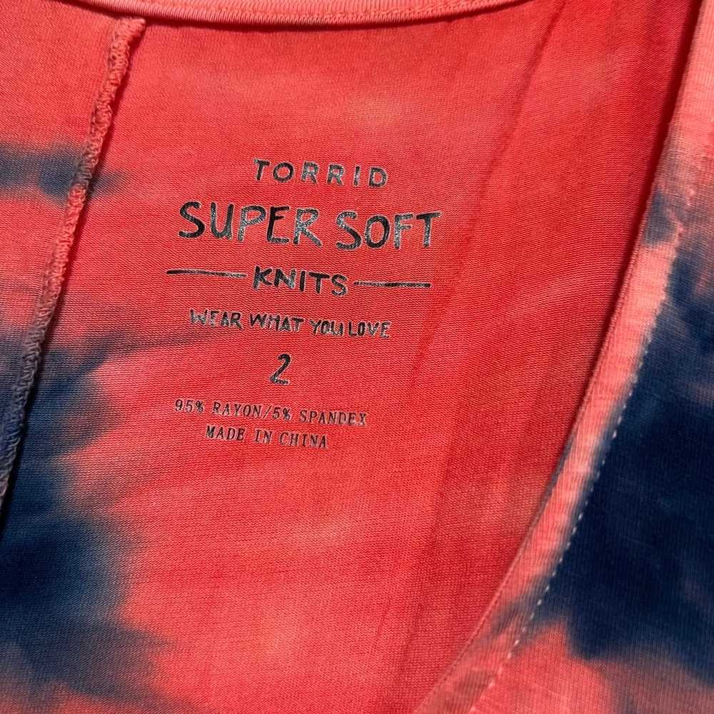 Torrid Tshirt Maxi Dress Super Soft Coral Ombre S… - image 8