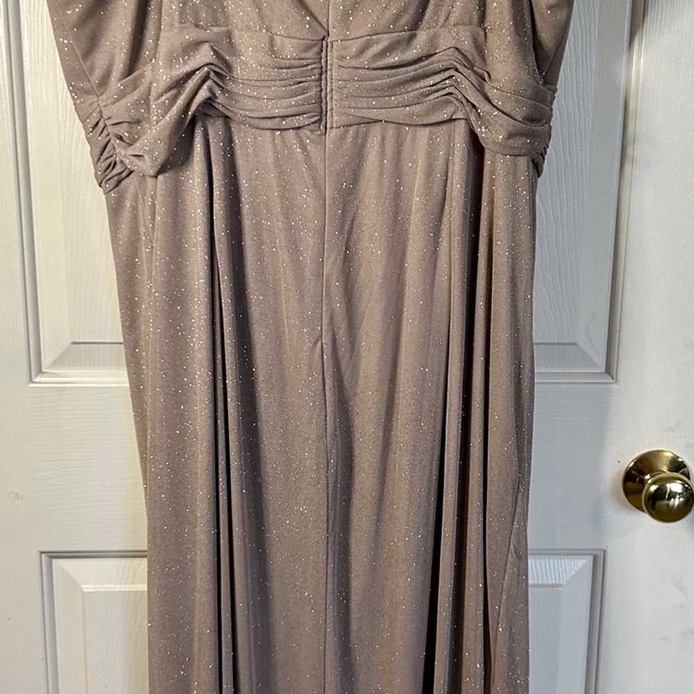 R&M RICHARDS Size 22W Maxi Dress Taupe Rhinestone… - image 4