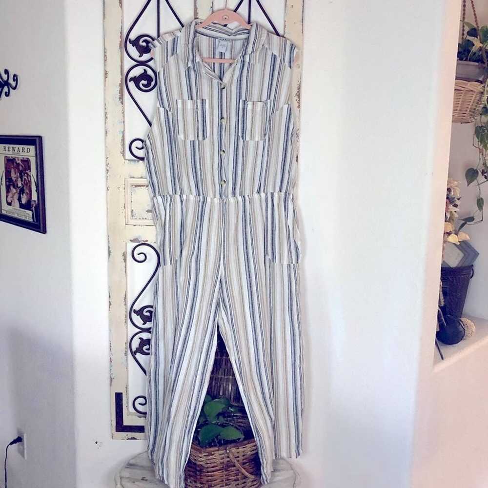 Deja BLEU linen blend striped jumpsuit - image 1