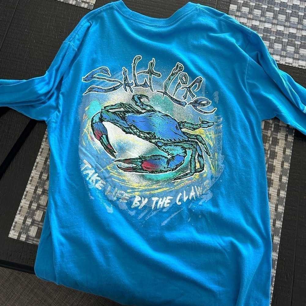 Salt Life Take Life by the Claws Long Sleeve Blue… - image 1