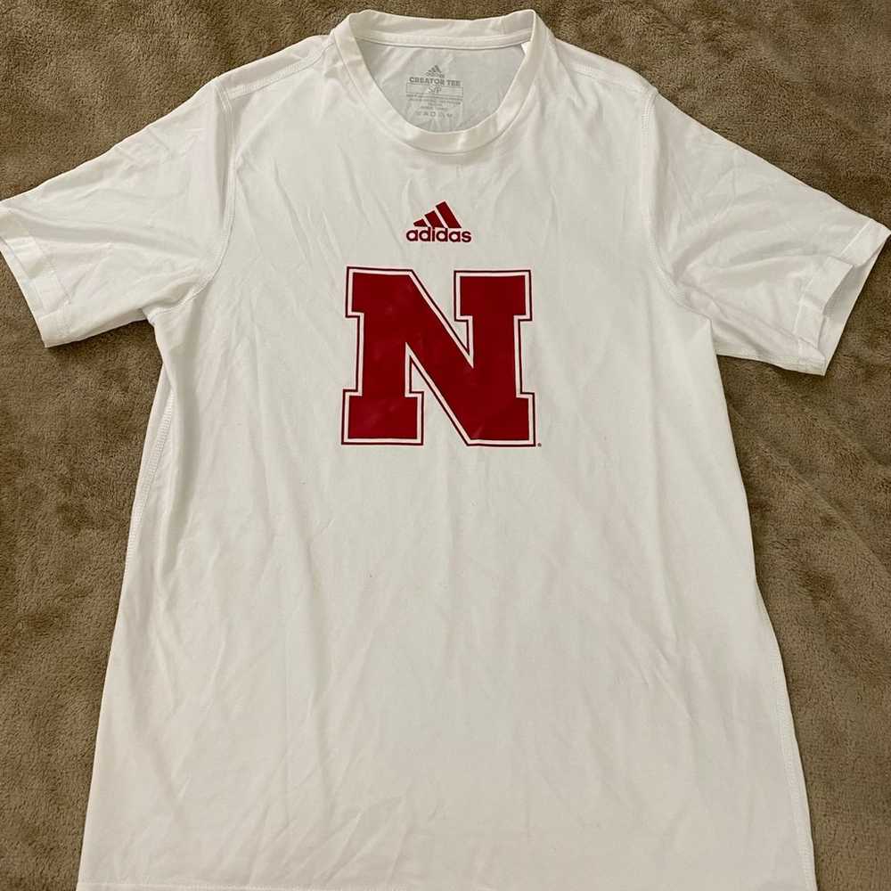 Men's adidas White Nebraska Huskers Pregame AEROR… - image 1