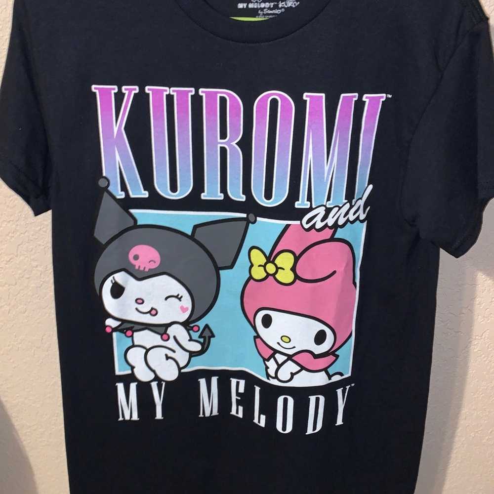 Sanrio My Melody and Kuromi Black Tshirt Mens Sma… - image 1