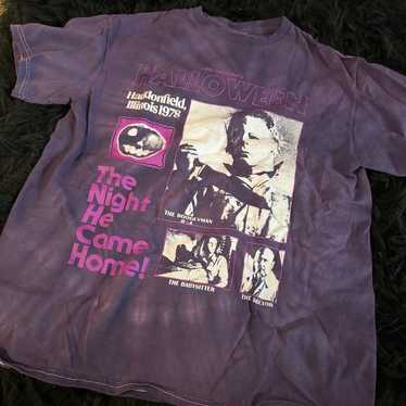 Halloween Michael Myers Purple Tie Dye Shirt