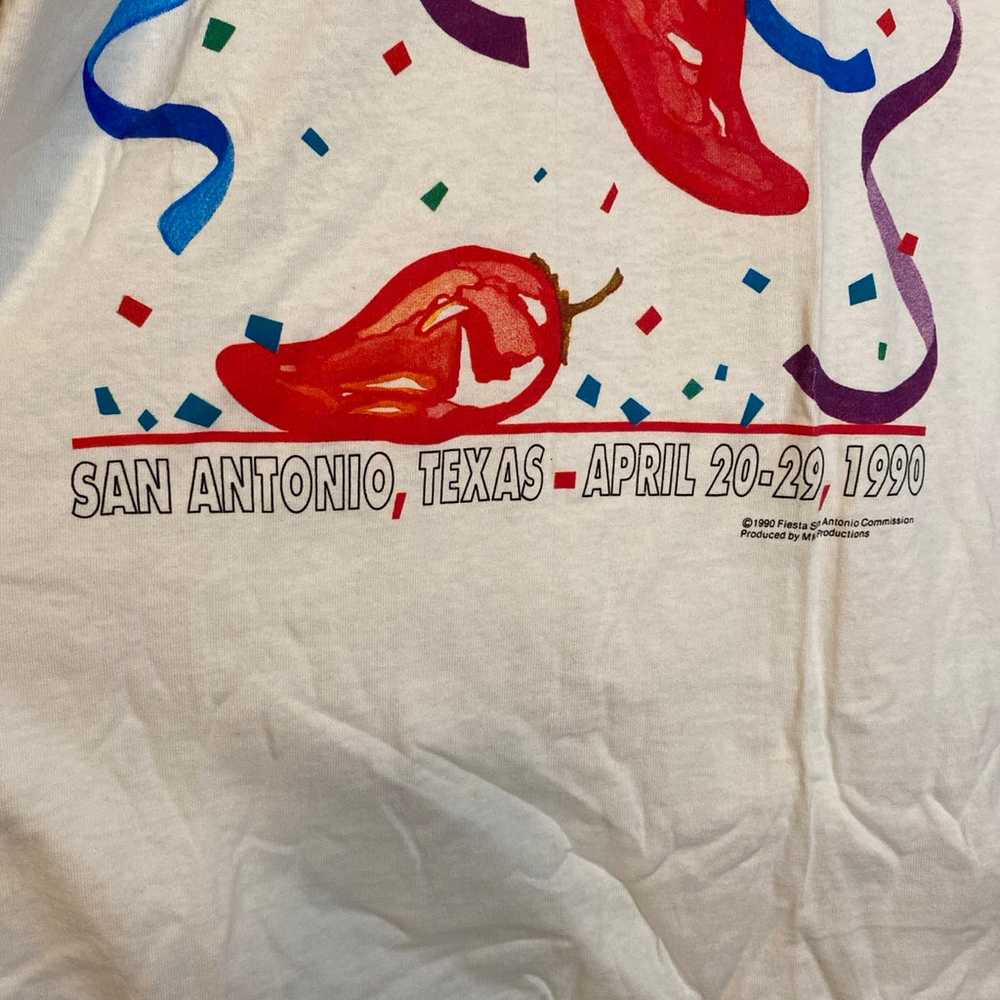 Vintage 1990 Tee T-Shirt medium fiesta San Antonio - image 4
