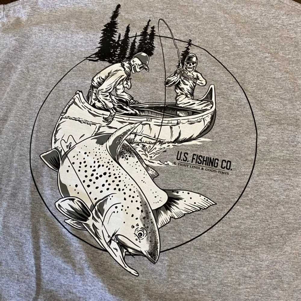 US Fishing Tight Lines Outdoor Skeleton Graphic T… - image 2