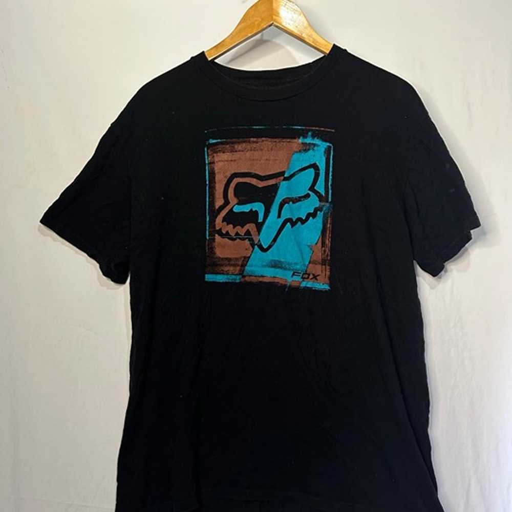 FOX Graphic Tee Shirt Size Large Black Short Slee… - image 1