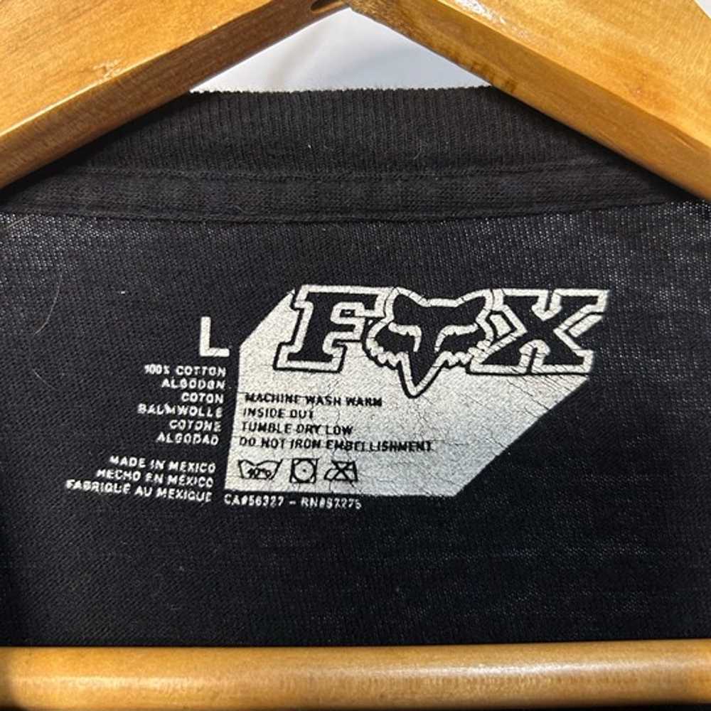 FOX Graphic Tee Shirt Size Large Black Short Slee… - image 3