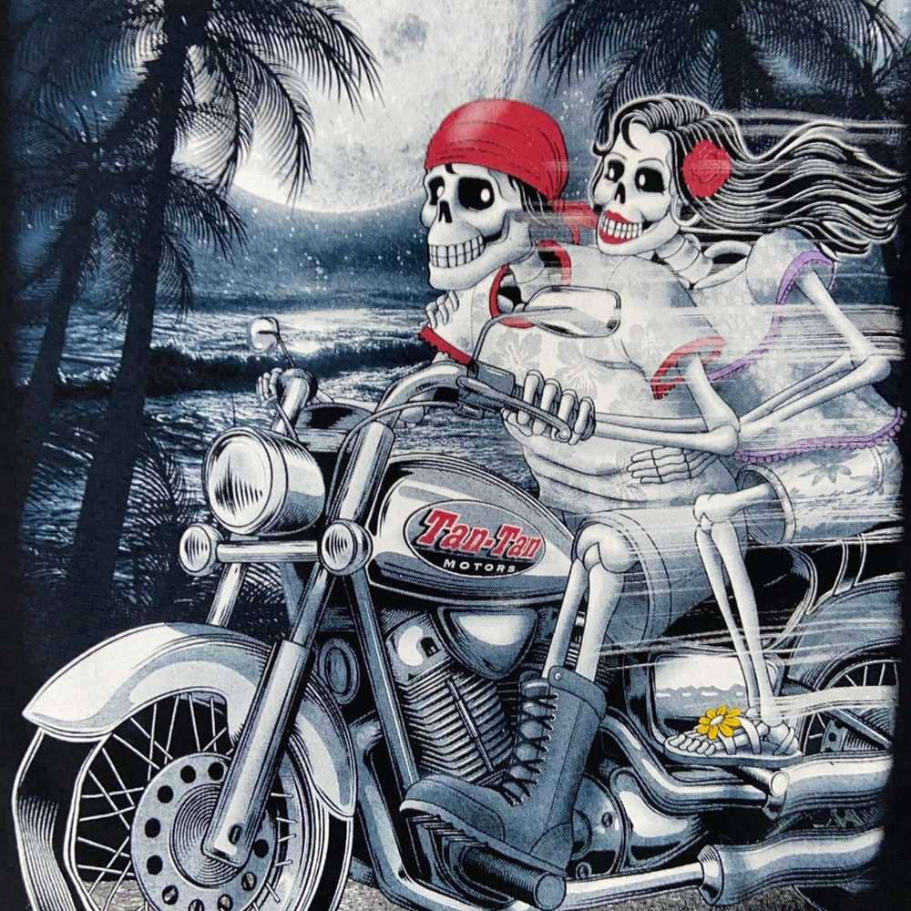 Stylish Vintage Y2K Skeleton motorcycle couple Ca… - image 3