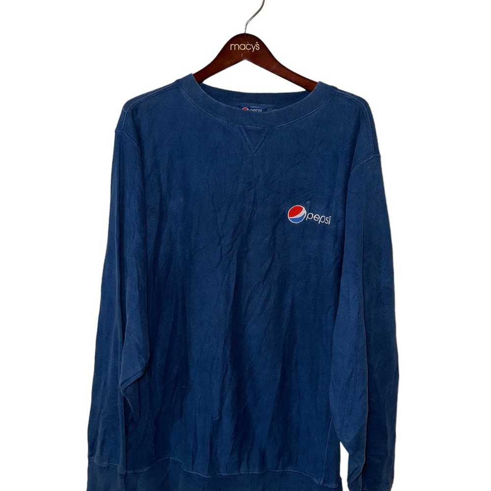 Pepsi Blue Pullover Crewneck Vintage Sweatshirt M… - image 1