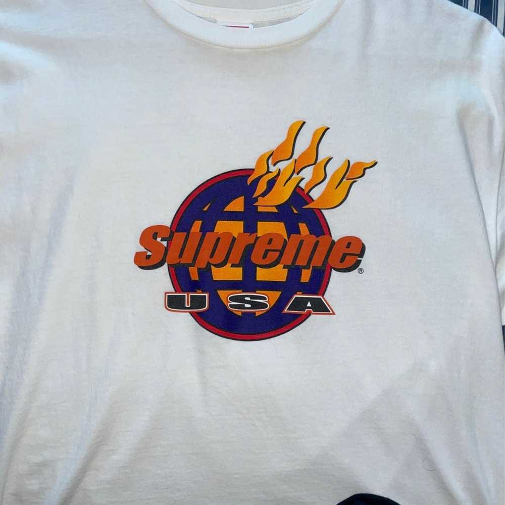 Supreme Fire Tee in White - image 1