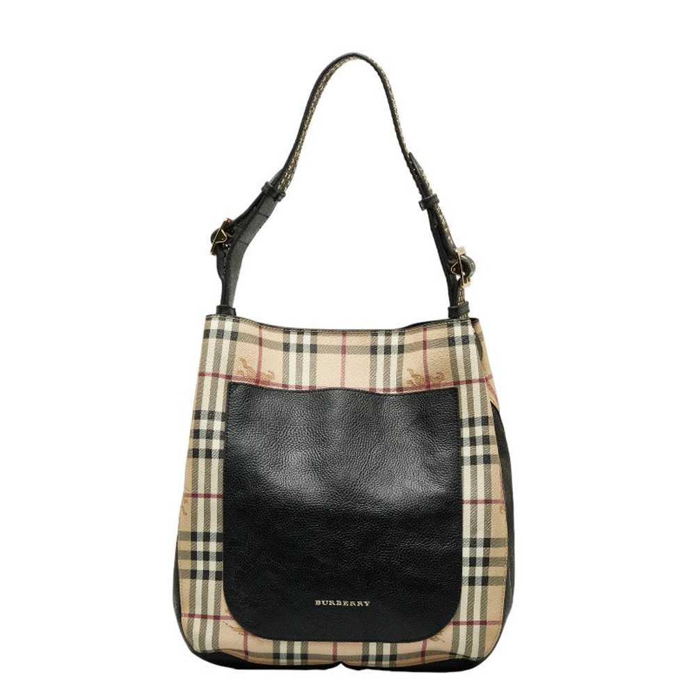 Haymarket Check Canvas & Leather Shoulder Bag - '… - image 1