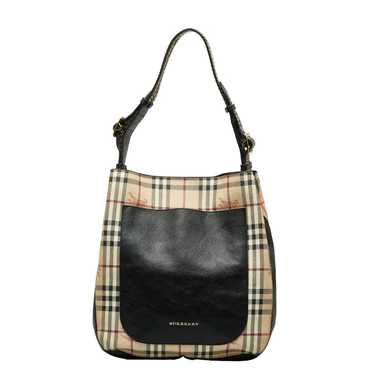 Haymarket Check Canvas & Leather Shoulder Bag - '… - image 1