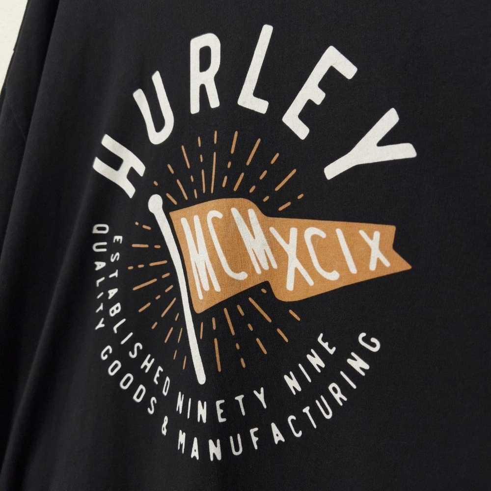 Hurley Men's XL Black MCMXCIX Flag Logo T-Shirt - image 4
