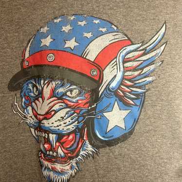 American Panther Biker Helmet T-Shirt Mens XL - image 1