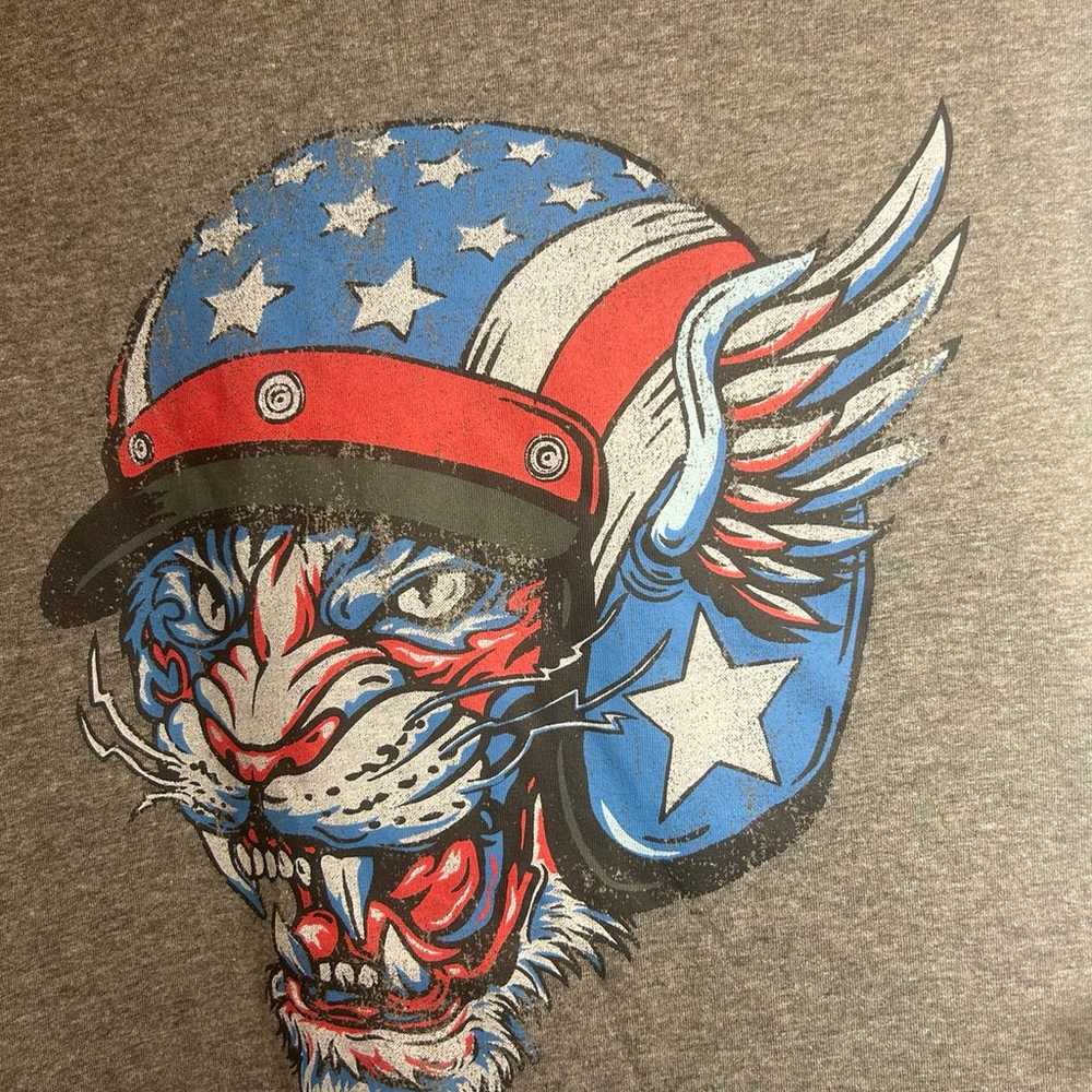 American Panther Biker Helmet T-Shirt Mens XL - image 2