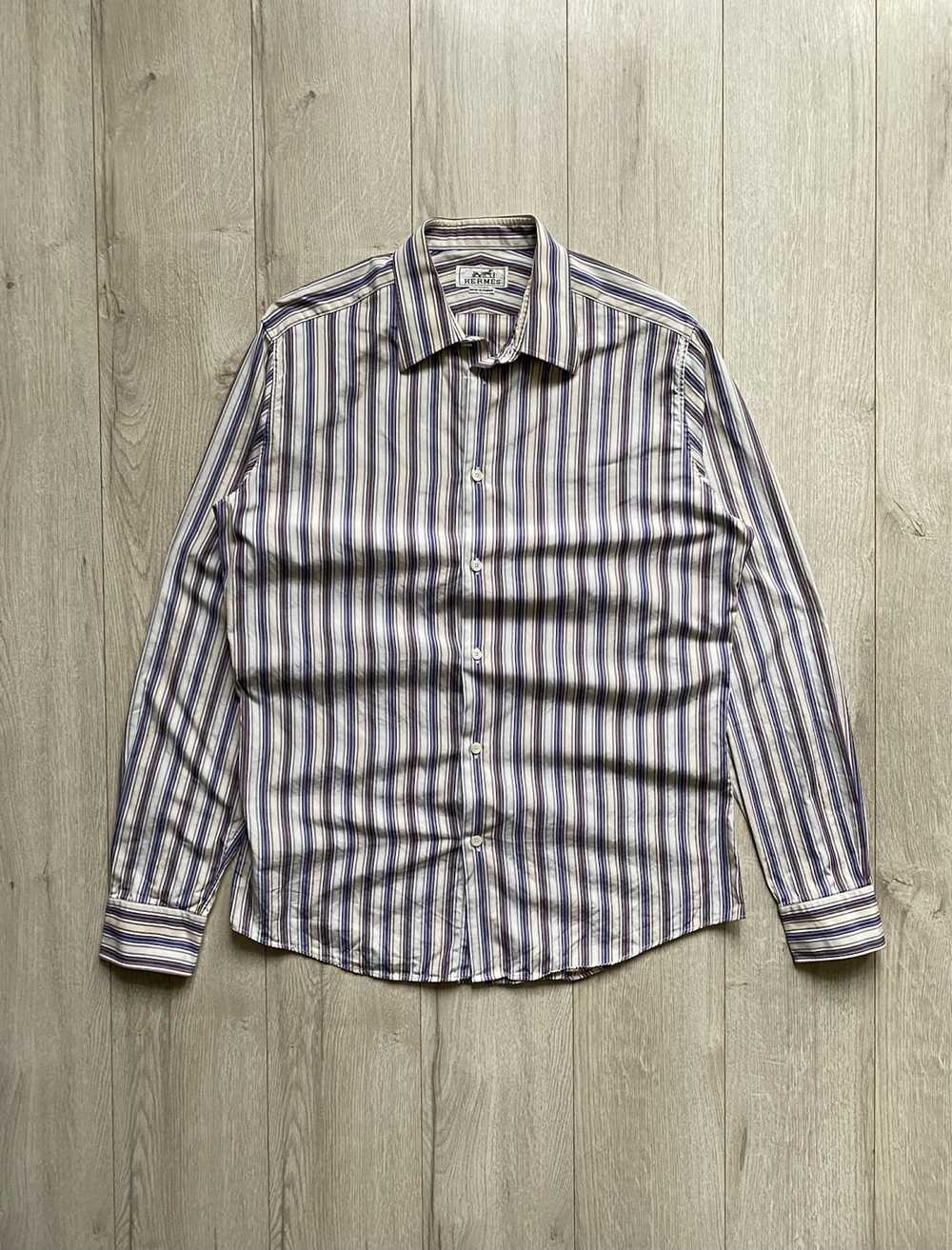 Hermes × Vintage Hermes vintage button up striped… - image 1