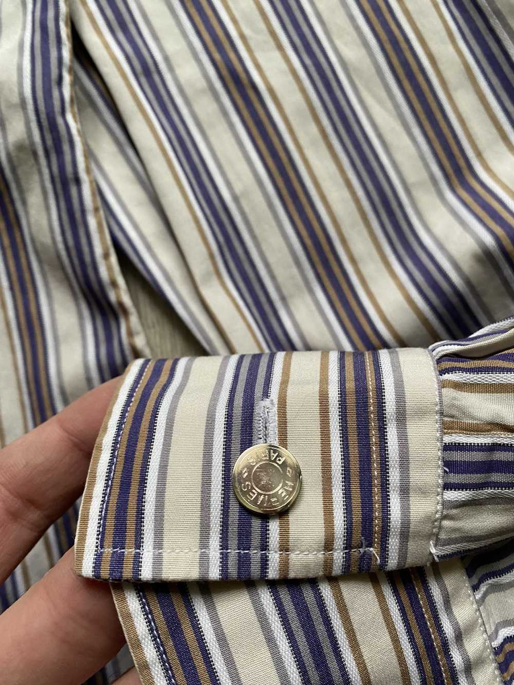 Hermes × Vintage Hermes vintage button up striped… - image 6