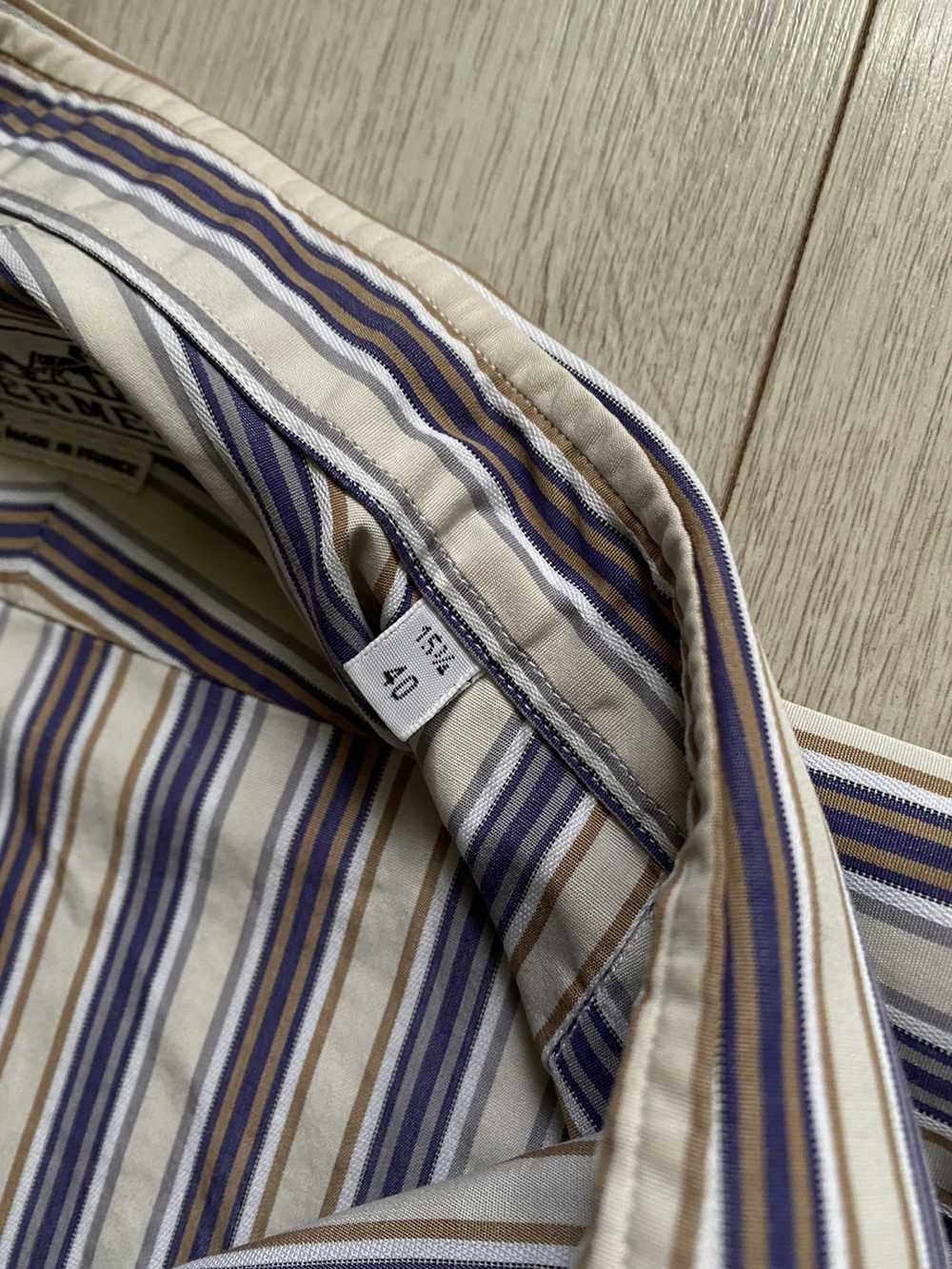 Hermes × Vintage Hermes vintage button up striped… - image 7