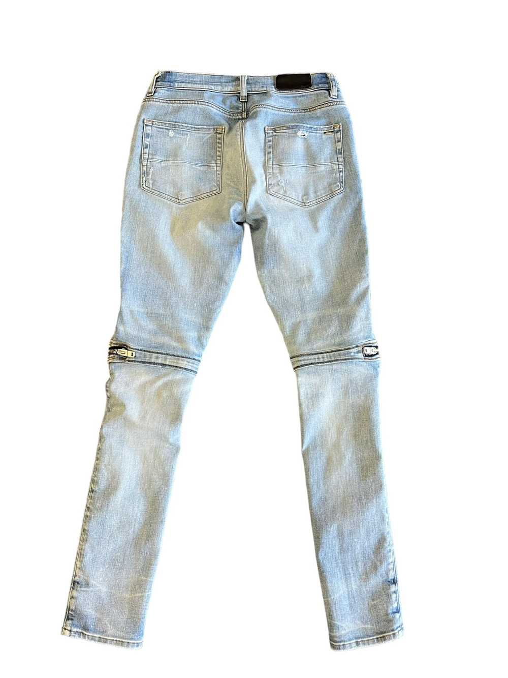 Amiri Amiri MX2 Blue Plaid Patch Jeans Clay Indig… - image 2