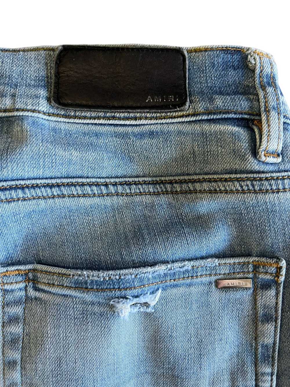 Amiri Amiri MX2 Blue Plaid Patch Jeans Clay Indig… - image 4